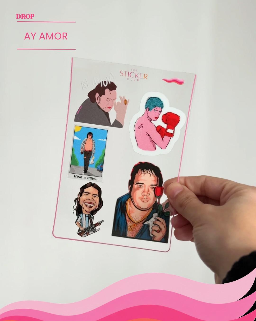 Plancha de stickers AY AMOR