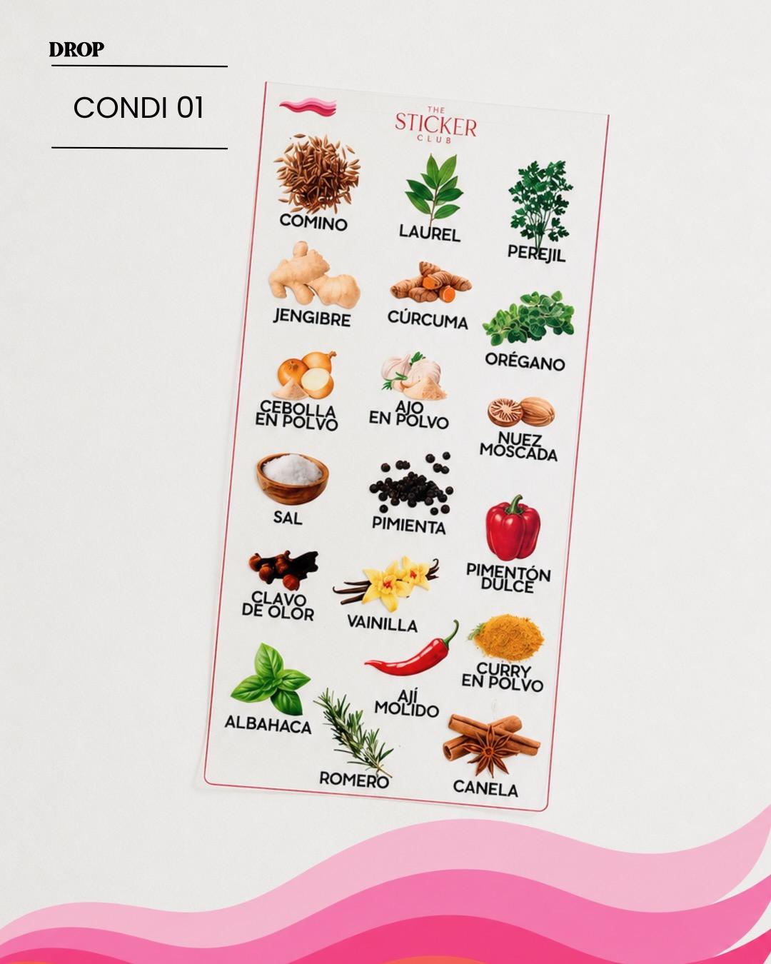 Plancha de stickers CONDI 01