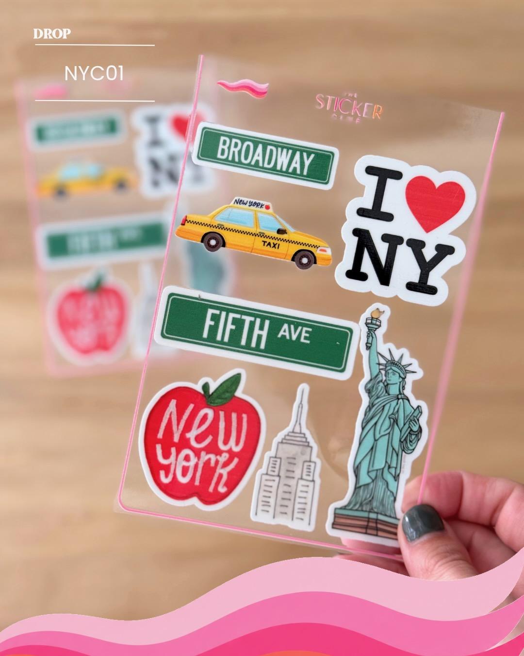 Plancha de stickers NYC01