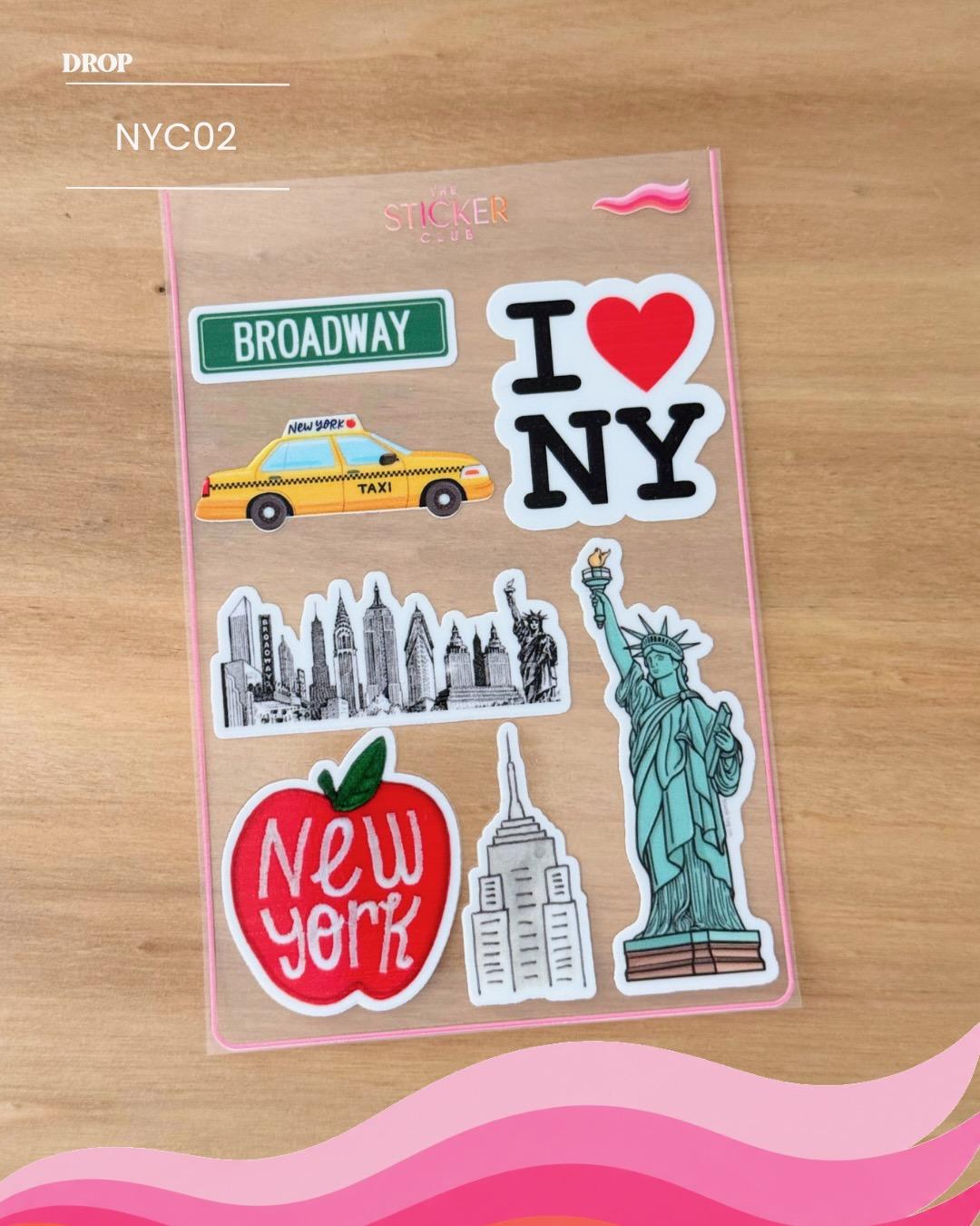 Plancha de stickers NYC02